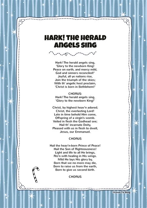 Words To Hark The Herald Angels Sing Printable